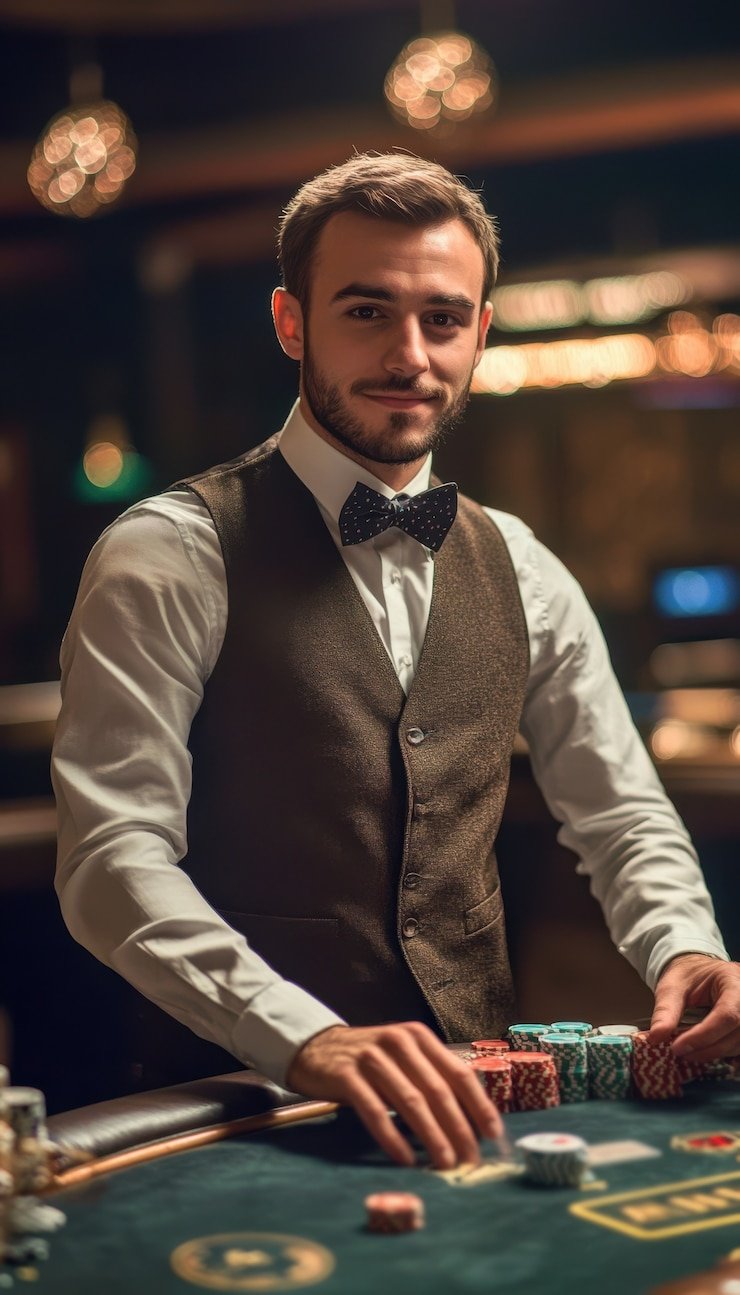 sasatoto live dealer Three Card Poker studio with multiple camera angles